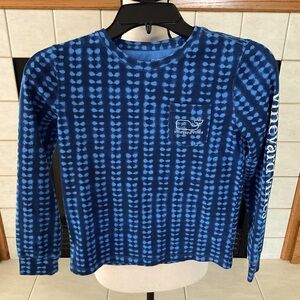 Vineyard Vines Long Sleeve Graphic Pocket Tee, Girls Sz M (10-12)